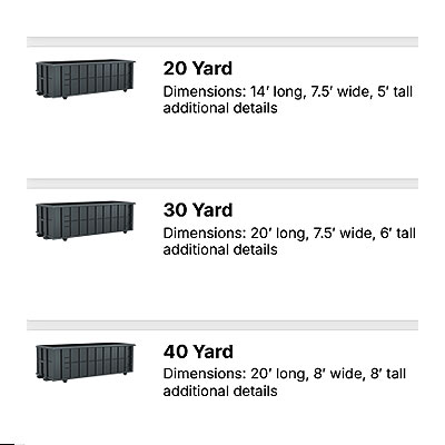 dumpster types for rent